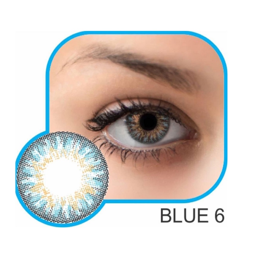 لنز سبز آبی تیره دور مشکی گلامور Blue 06